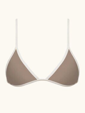 Acacia Baja Piped Bikini Top Sludge Taupe Neutral NWT Large SOLD OUT